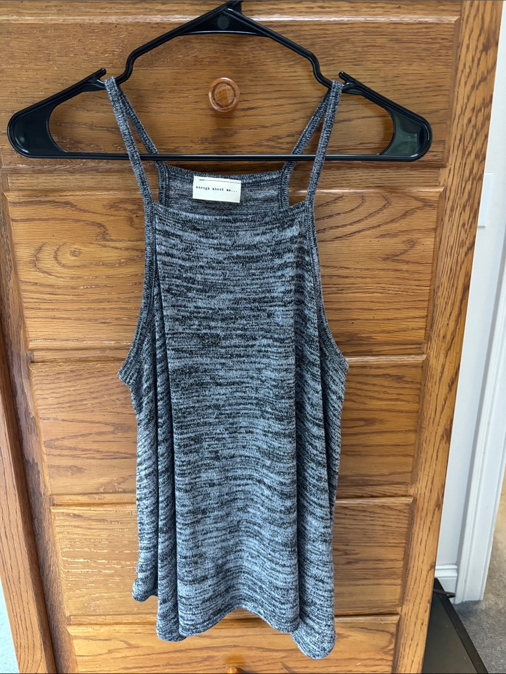 enough about me... Heathered Gray High Neck Tank